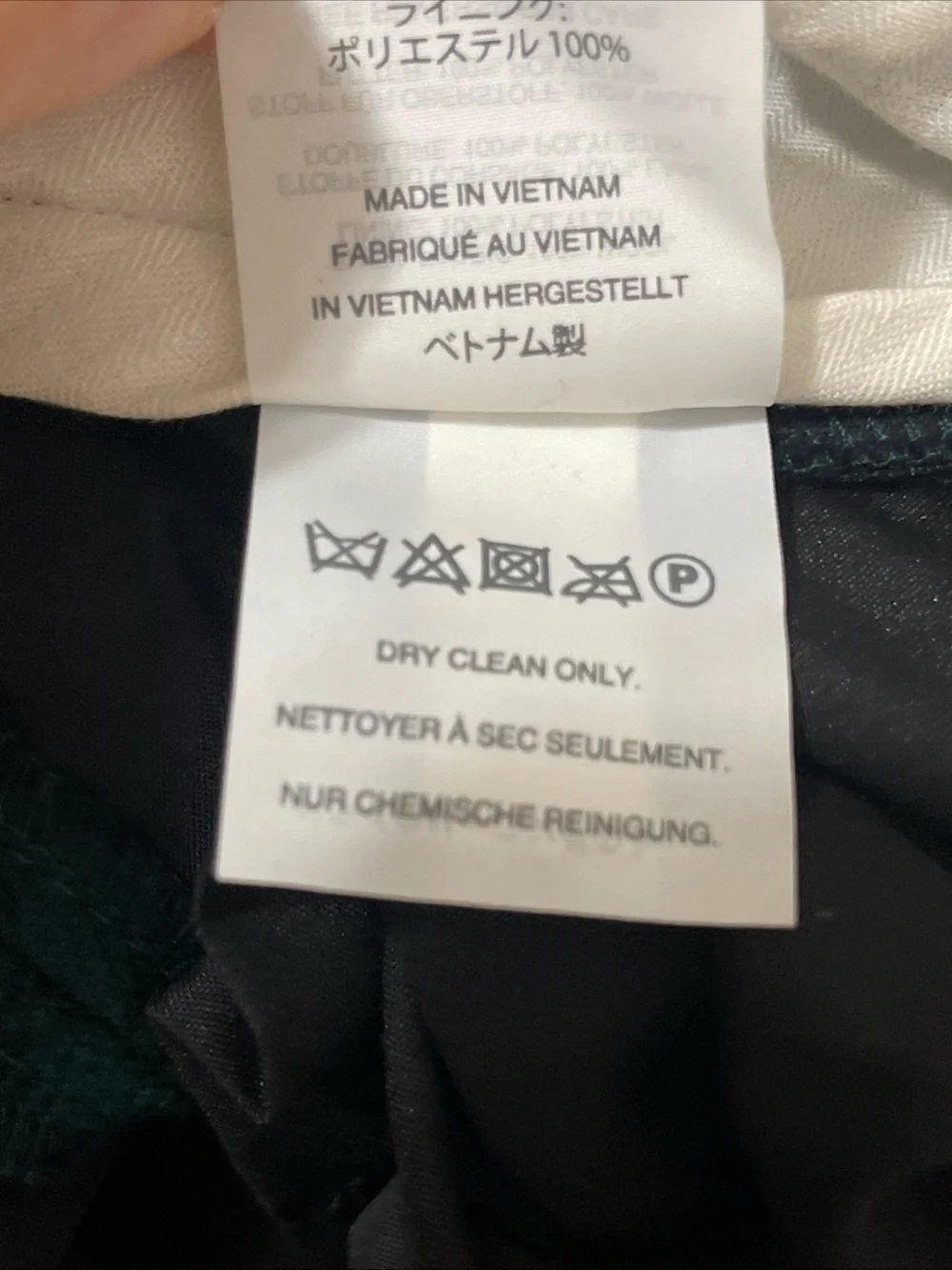 J.Crew Bowery Slim Pant in Wool Tartan 33x 32 Black Green